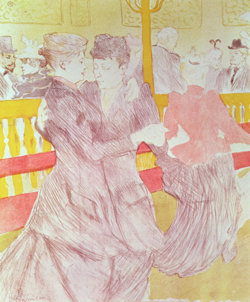 Detail of At the Moulin Rouge: The Two Waltzers, 1897 by Henri de Toulouse-Lautrec