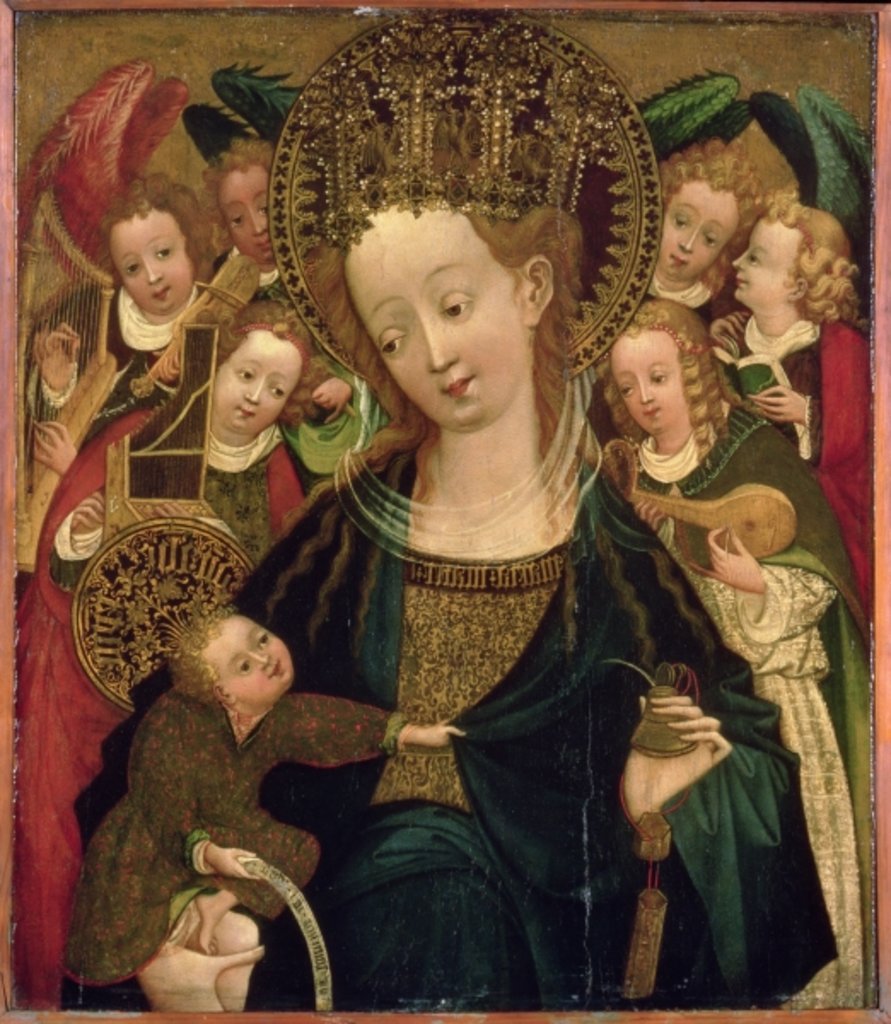 Detail of The Virgin and Child with Angels by Westphalian School