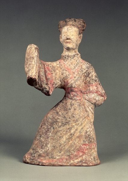 Detail of Figure of a male dancer, tomb artefact, Eastern Han Dynasty, 25-220 by Eastern Han Dynasty Chinese School