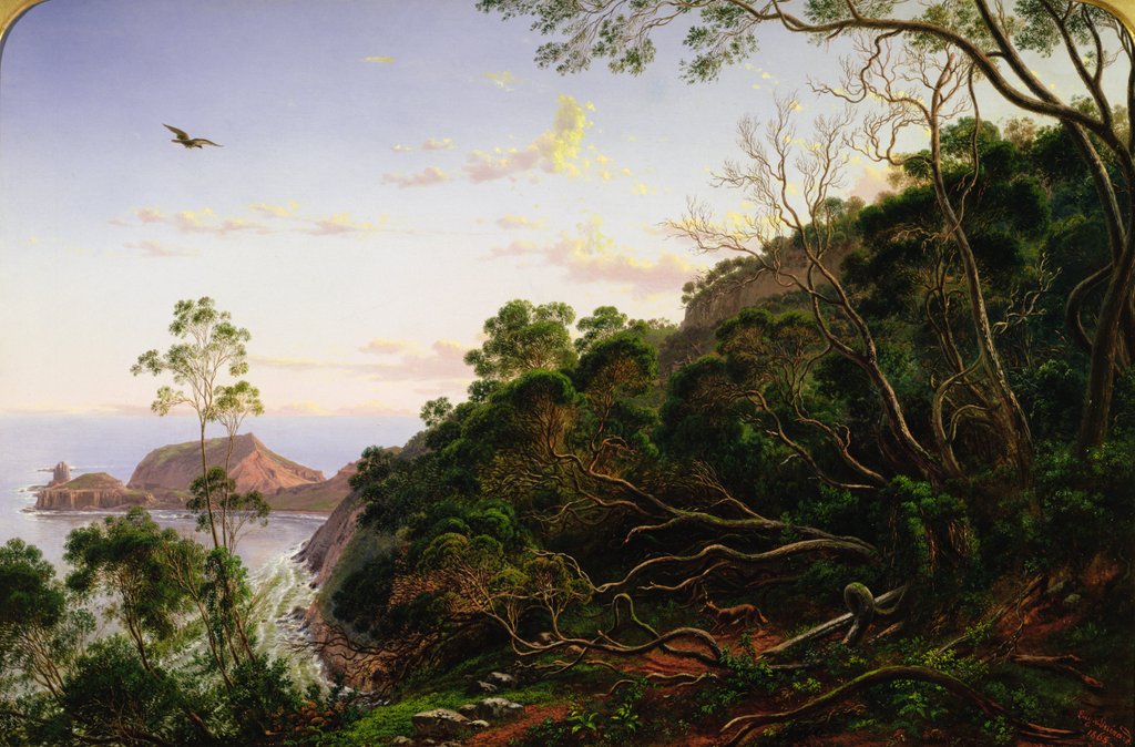 Detail of Pulpit Rock near Melbourne, Victoria, 19th century by Eugen von Guerard