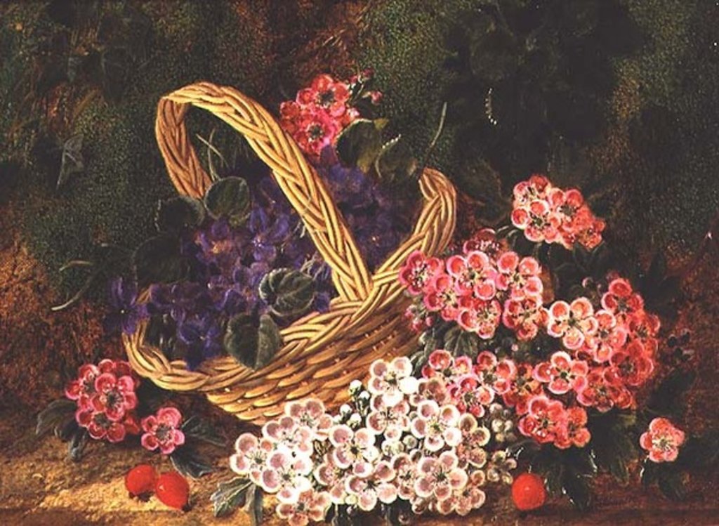 Detail of Basket of Flowers by George Clare