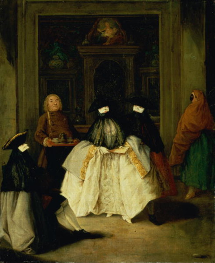 Detail of Masked Figures in a Venetian Coffee House by Pietro Longhi