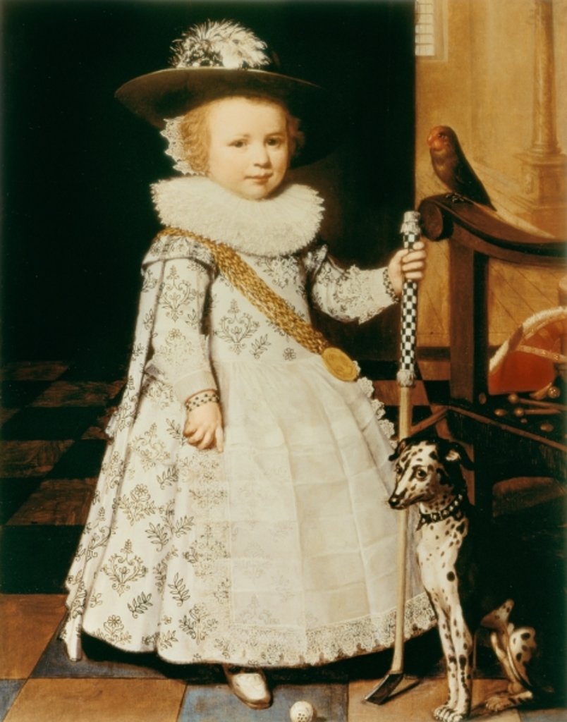 Detail of Portrait of a Young Boy with a Golf Club and Ball by Jan Anthonisz. van Ravesteyn