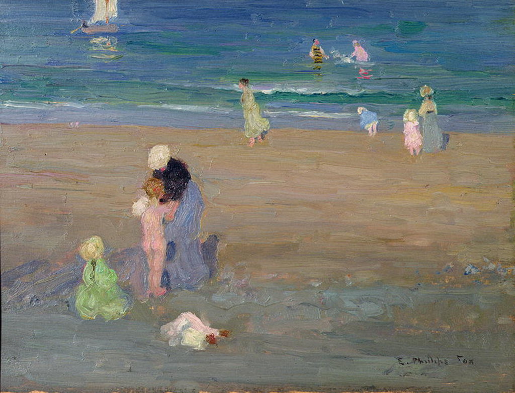 Detail of The Beach, Trouville by Emmanuel Phillips Fox