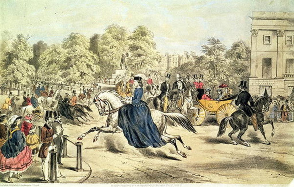 Detail of Riding in Rotten Row, Hyde Park by John Ritchie