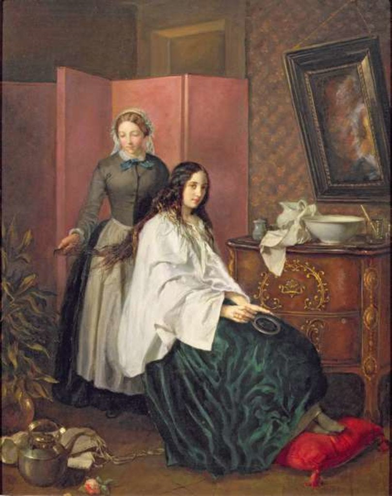 Detail of Combing My Lady's Tresses by Jean Baptiste Beranger