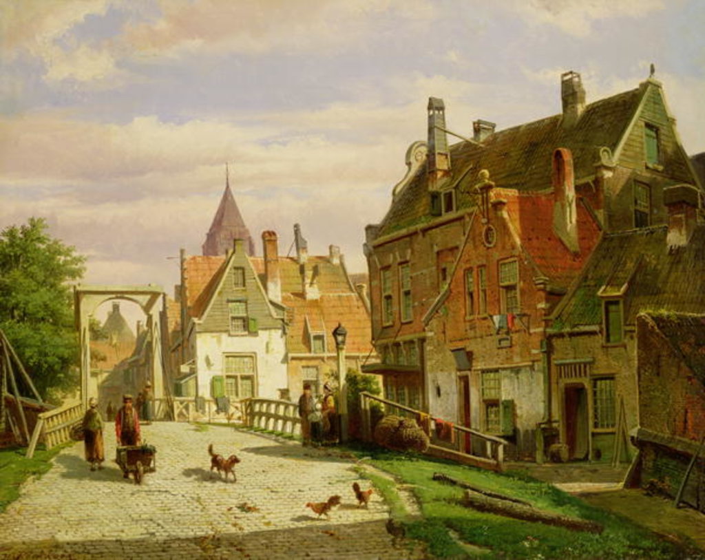 Detail of Man with a Wheelbarrow by Willem Koekkoek