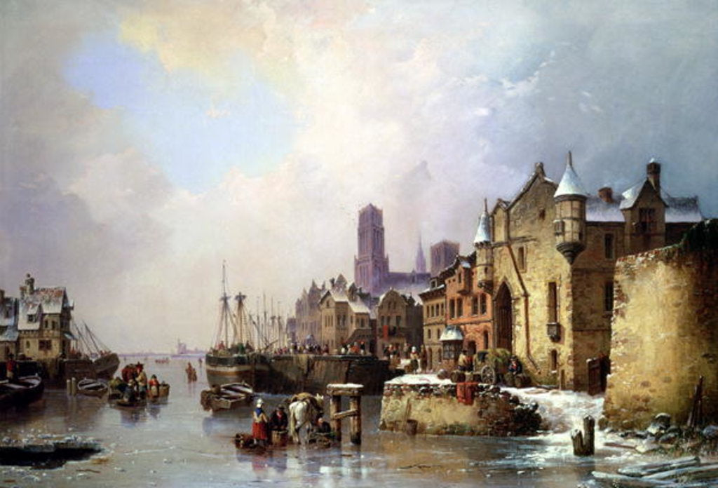 Detail of Winter in Konigsberg by Ludwig Hermann