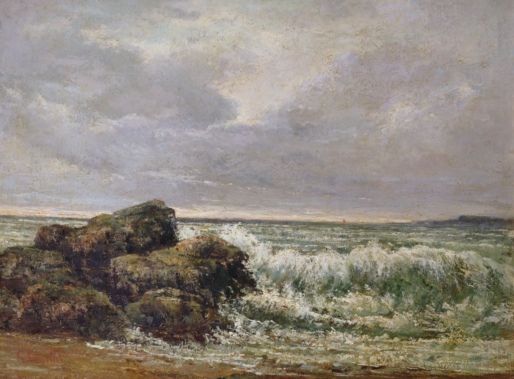Detail of The Wave, 1869 by Gustave Courbet
