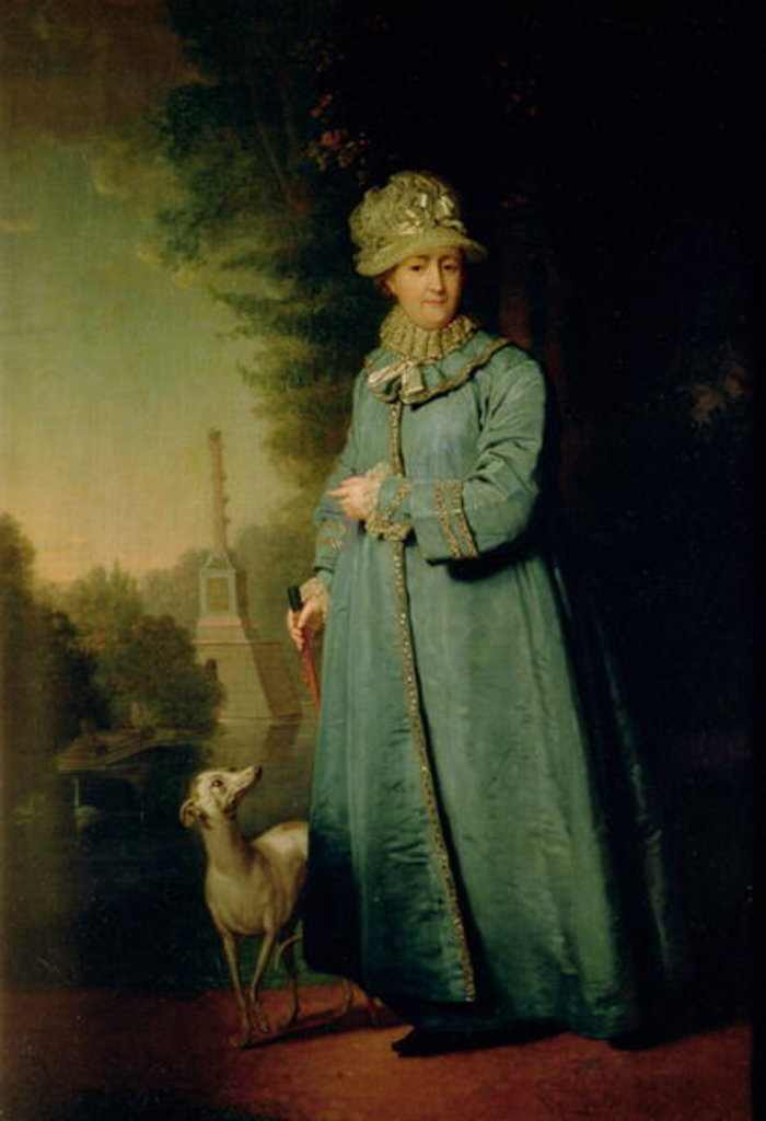 Detail of Walking in the Park at Tsarskoye Selo 1794 by Vladimir Lukich Borovikovsky