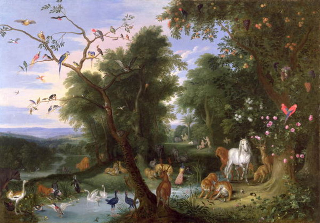 Detail of The Garden of Eden, 1659 by Jan van the Elder Kessel