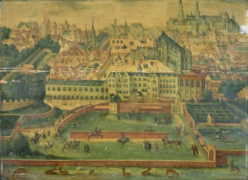 Detail of A View of the Royal Palace, Brussels by Flemish School