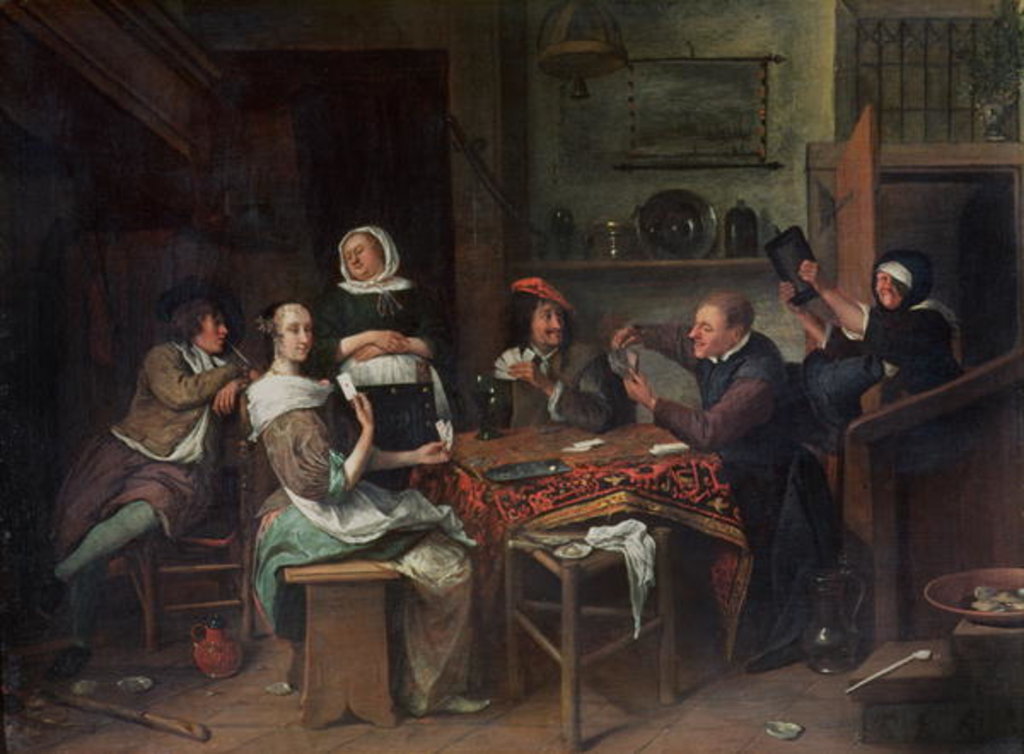 Detail of The Card Players by Jan Havicksz. Steen