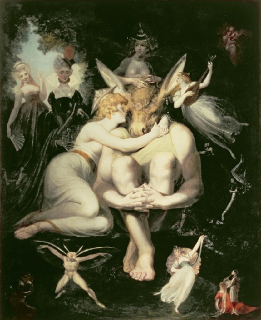 Detail of Titania Awakes, Surrounded by Attendant Fairies, clinging rapturously to Bottom, still wearing the Ass's Head, 1793-4 by Henry Fuseli