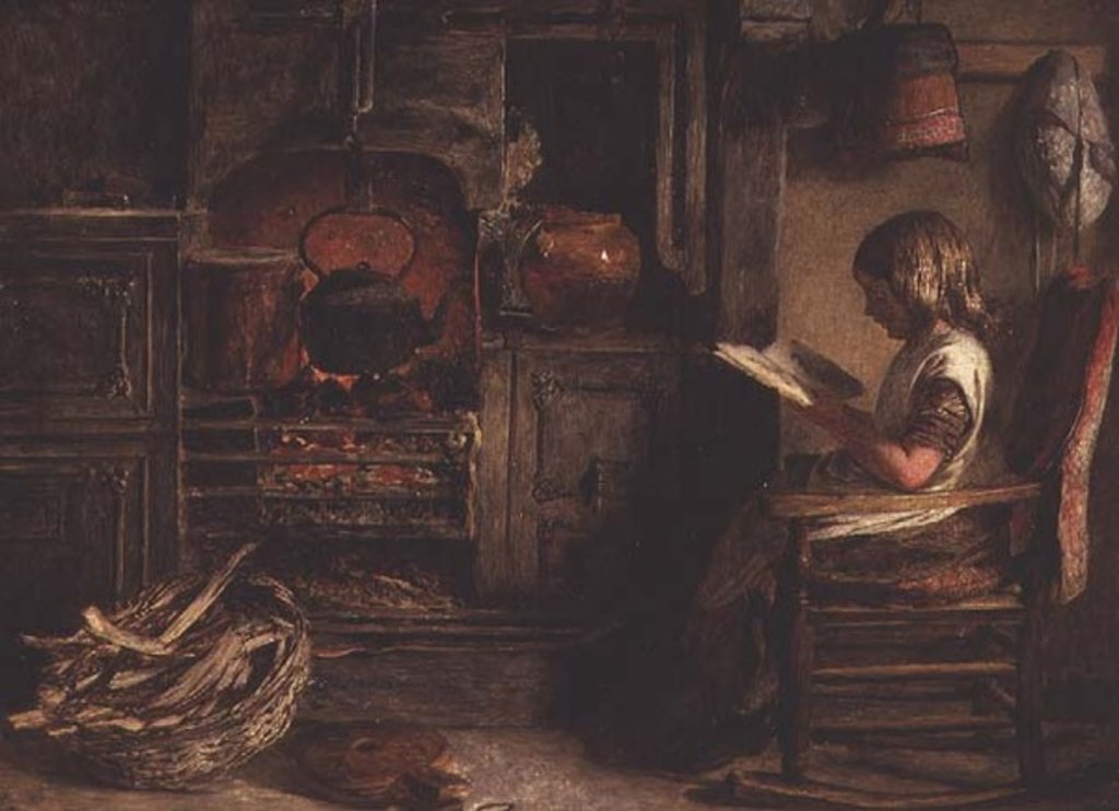Detail of The Cottage Fireside by John Dawson Watson