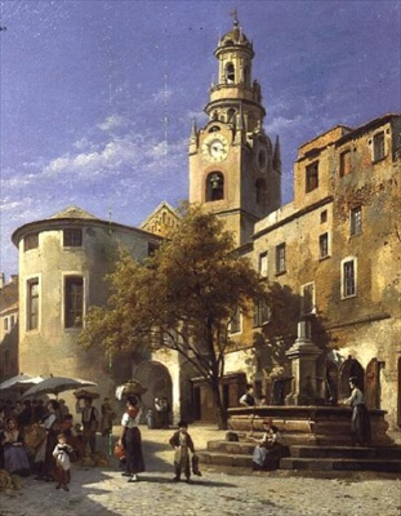 Detail of Continental Street Scene by Jacques Carabain