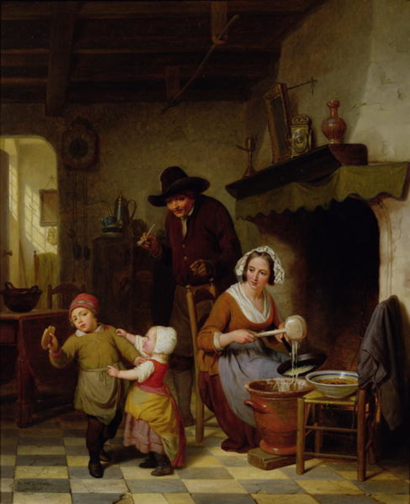 Detail of Pancake Day, 1845 by Basile de Loose