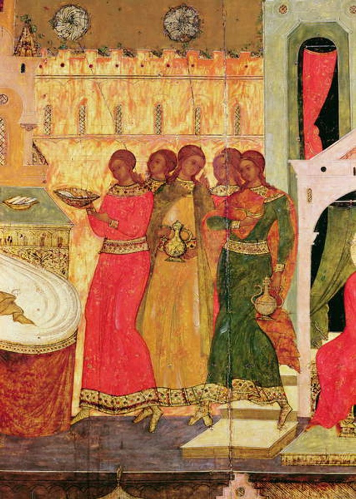 Detail of Nativity of the Virgin, c.1600-25 by Russian School