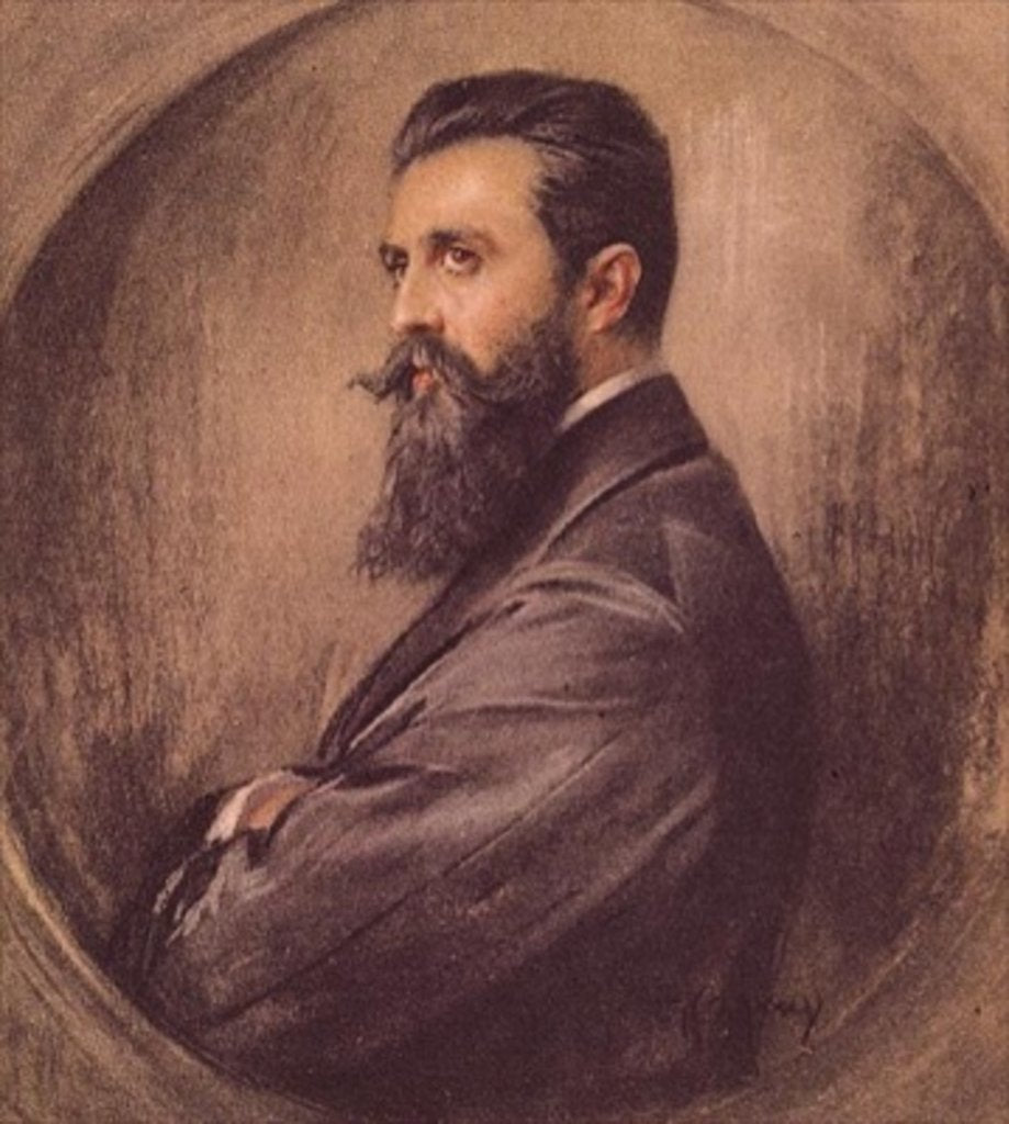 Detail of Portrait of Theodor Hertzl by Anonymous Anonymous