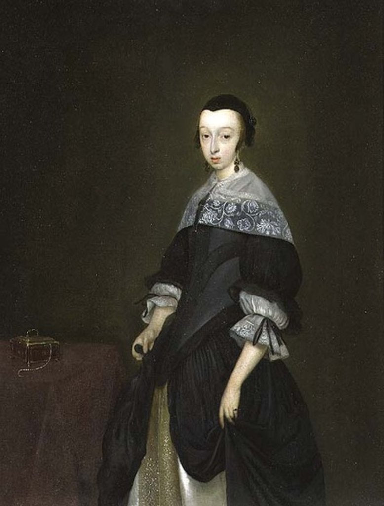 Detail of Portrait of a Lady, c.1667-8 by Gerard ter Borch or Terborch