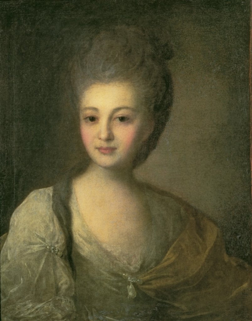 Detail of Portrait of Aleksandra P. Struyskaya 1772 by Fedor Stepanovich Rokotov