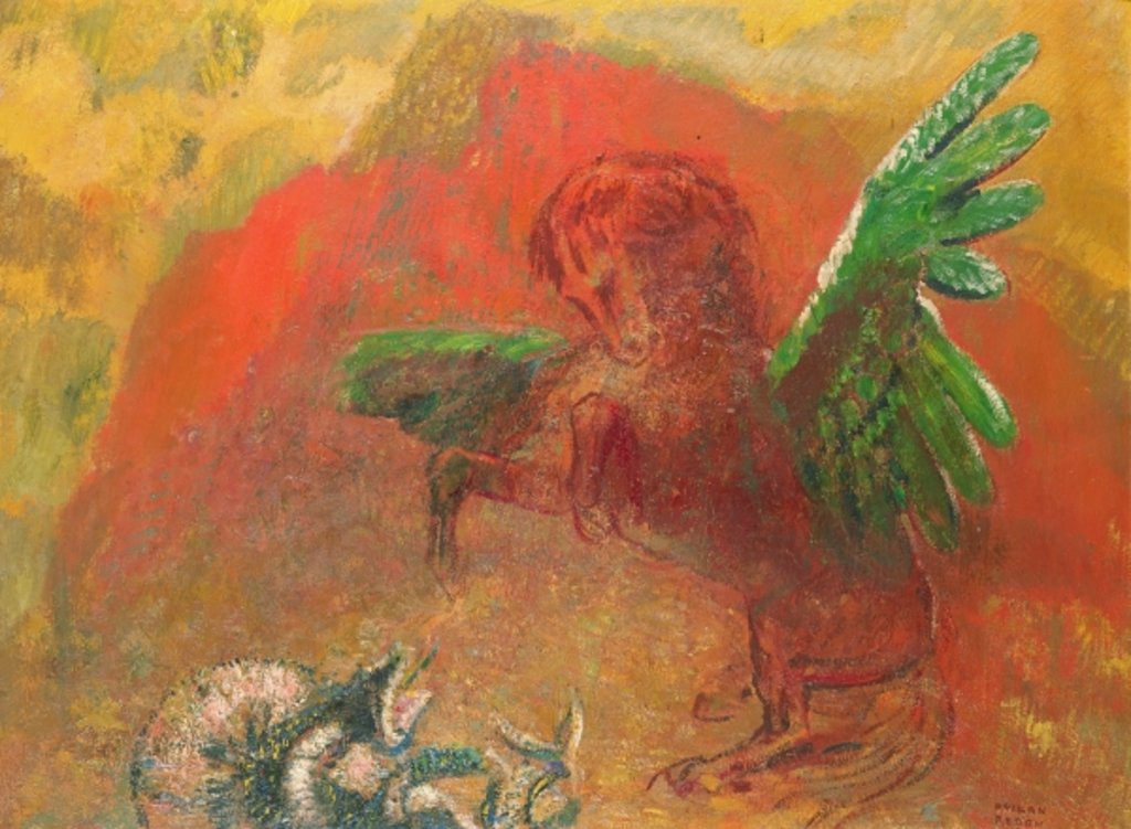 Detail of Pegasus and the hydra, c.1907 by Odilon Redon