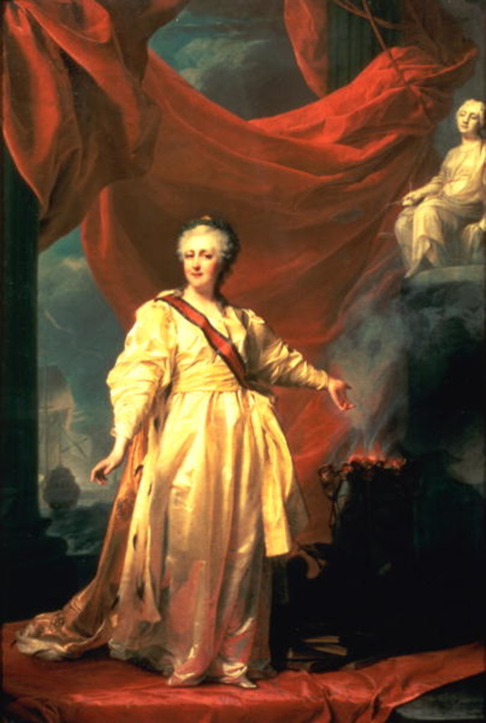 Detail of Portrait of Catherine the Great as Lawgiver in the Temple of the Goddess of Justice, early 1780s by Dmitri Grigor'evich Levitsky