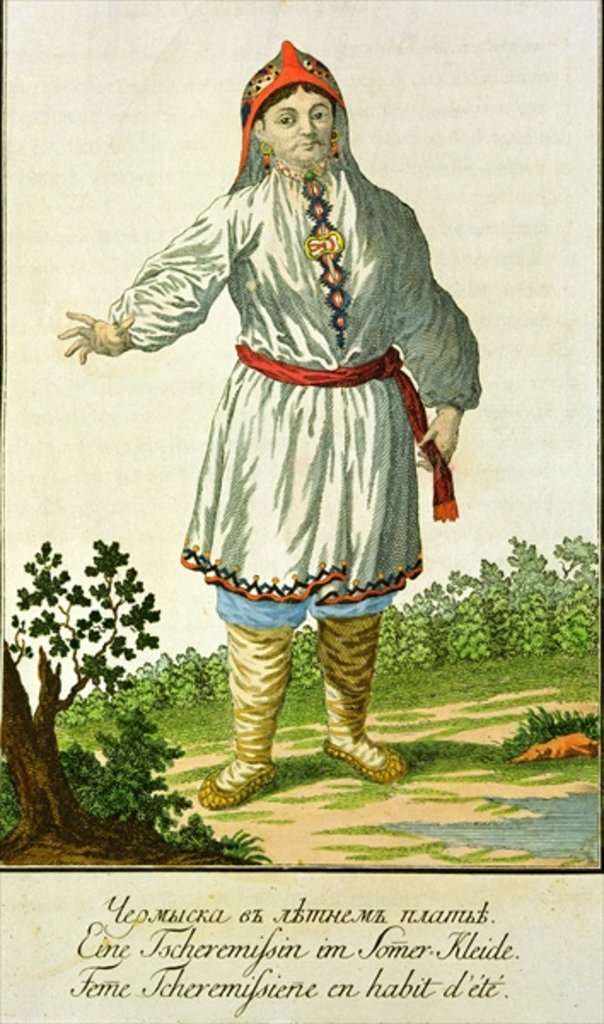 Detail of Woman peasant's summer costume, Cheremes Tribe, Russian, 18th century by Anonymous