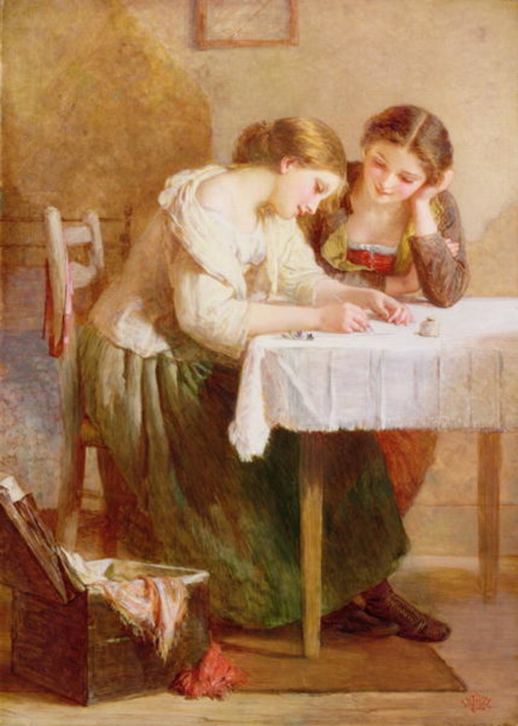 Detail of The Love Letter, 1871 by Henry Le Jeune