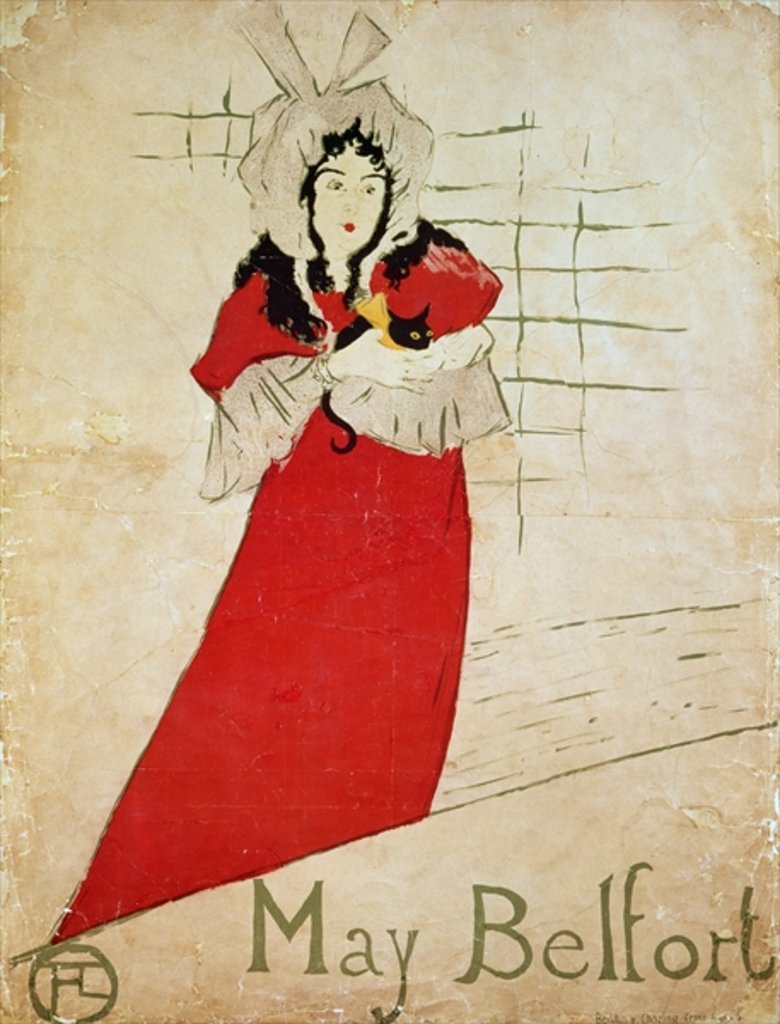 Detail of May Belfort, France, 1895 by Henri de Toulouse-Lautrec