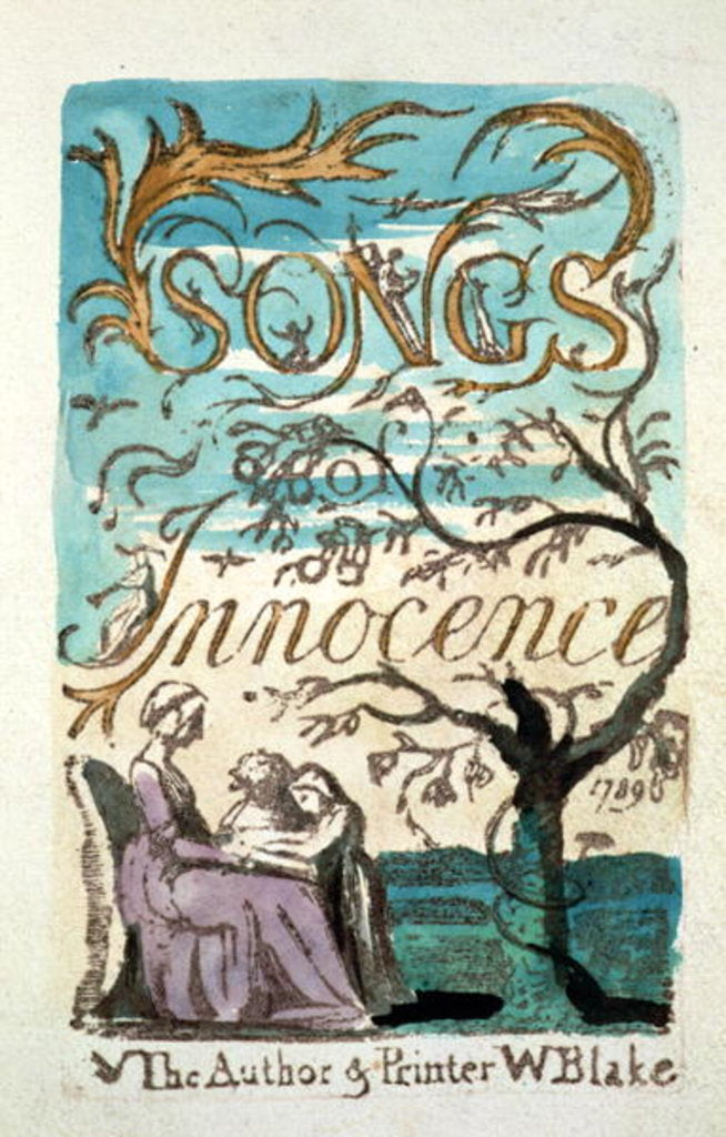 Detail of Songs of Innocence, title page by William Blake
