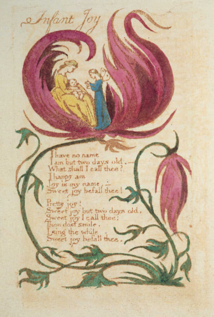 Detail of Infant Joy, from Songs of Innocence. by William Blake
