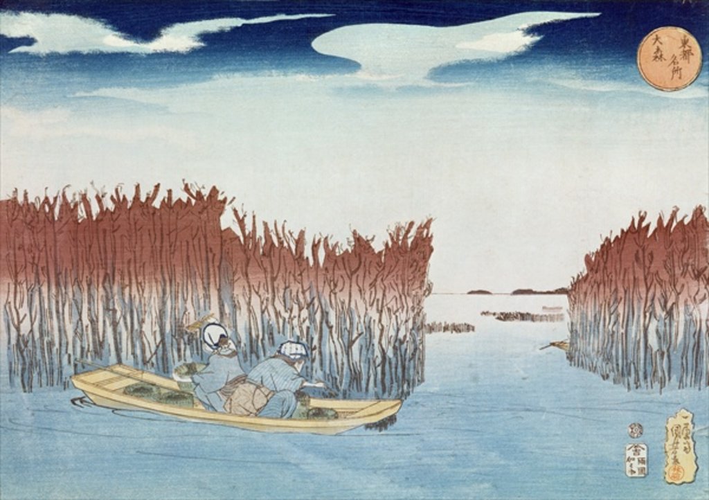 Detail of Seaweed Gatherers at Omari by Utagawa Kuniyoshi