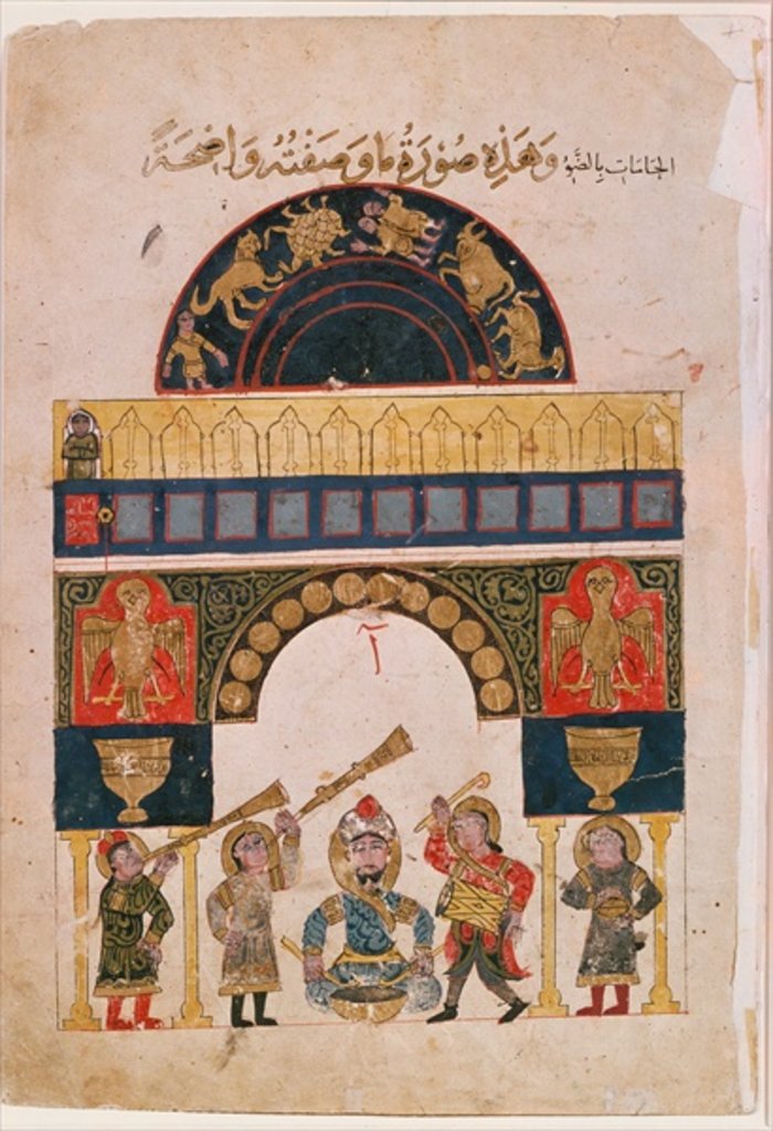 Detail of An Indian astrological chart depicting signs of the eastern Zodiac, 1850 by Indian School