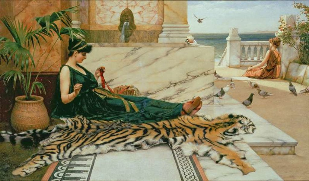 Detail of The Tiger Skin, c.1895 by John William Godward