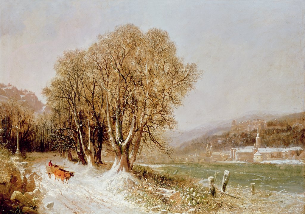 Detail of On the River Neckar, Heidelberg by Joseph Paul Pettit
