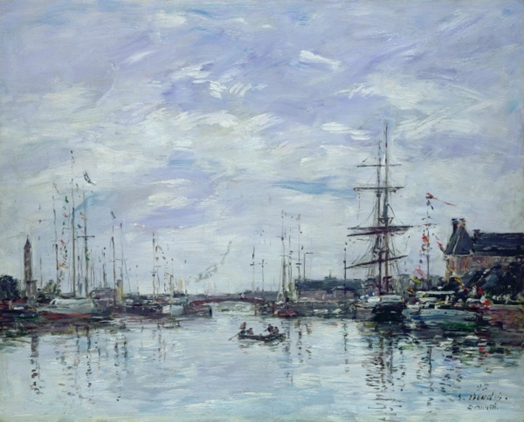 Detail of Deauville, the Dock, 1892 by Eugene Louis Boudin