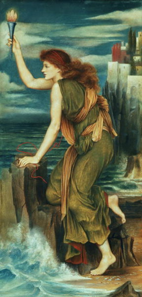 Detail of Hero awaiting the return of Leander, 1885 by Evelyn De Morgan