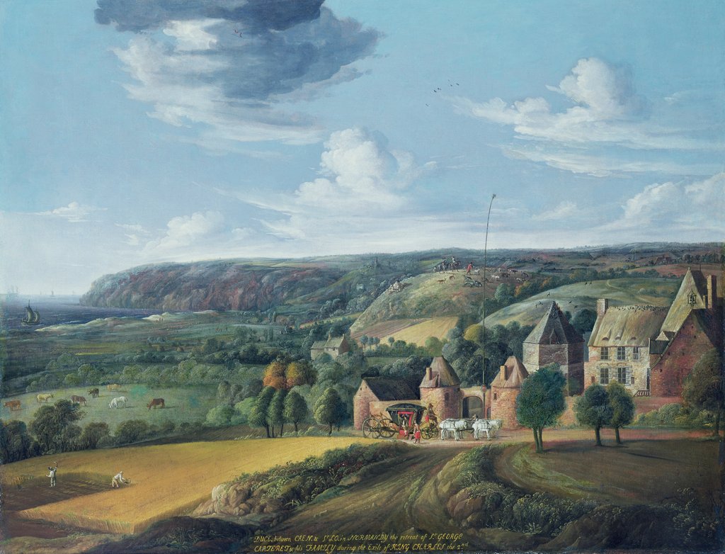 Detail of View of Potrel Manor, near Dragey in Normandy by Jan the Elder Griffier