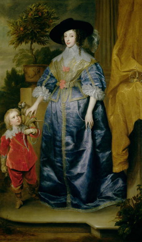 Detail of Queen Henrietta Maria and her dwarf Sir Jeffrey Hudson, c.1633 by Anthony van Dyck