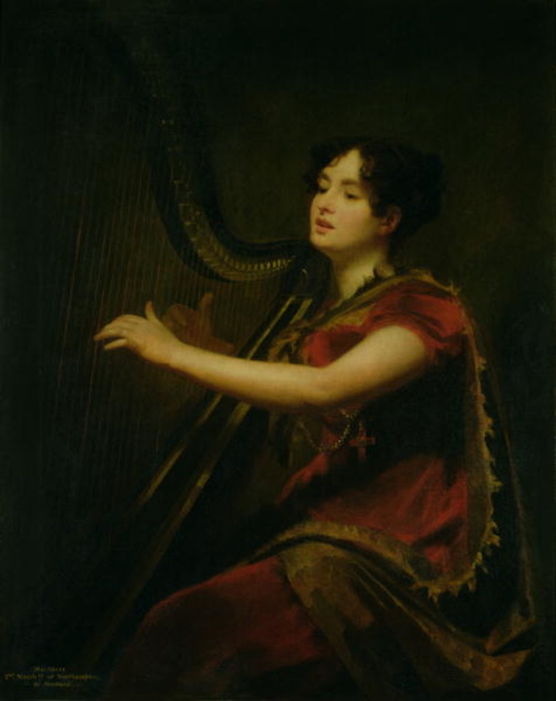 Detail of The Marchioness of Northampton, Playing a Harp, c.1820 by Henry Raeburn