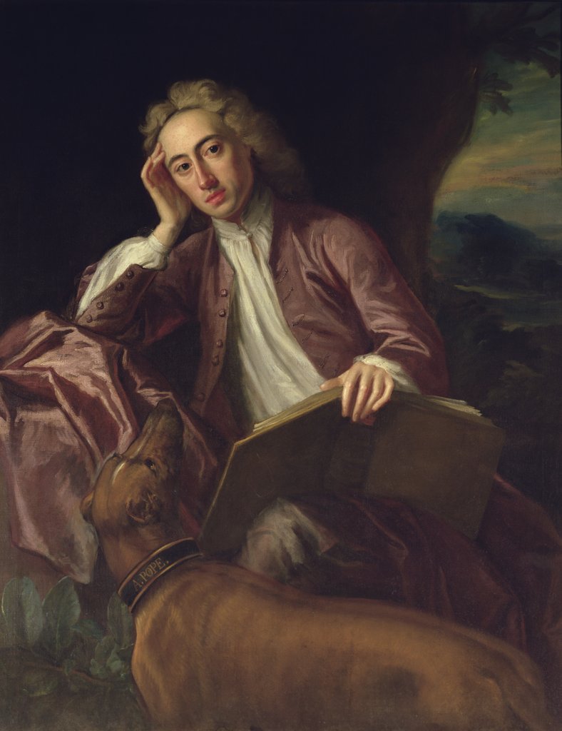Detail of Alexander Pope and his dog, Bounce, c.1718 by Jonathan Richardson
