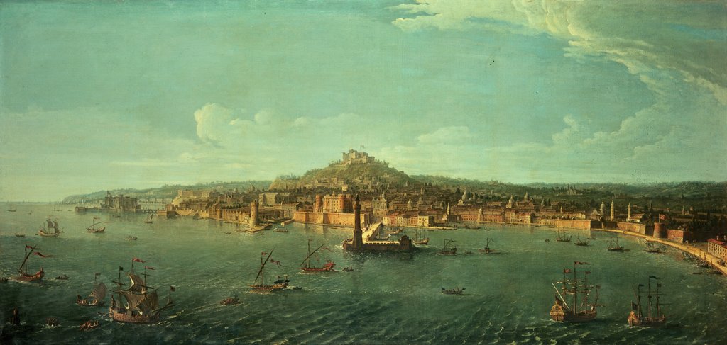 Detail of A View of Naples from the sea by Antonio Joli