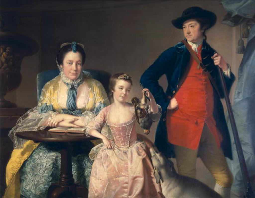 Detail of James and Mary Shuttleworth with one of their Daughters, 1764 by Joseph Wright of Derby
