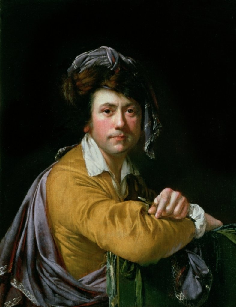 Detail of Self Portrait at the age of about Forty, c.1772-3 by Joseph Wright of Derby