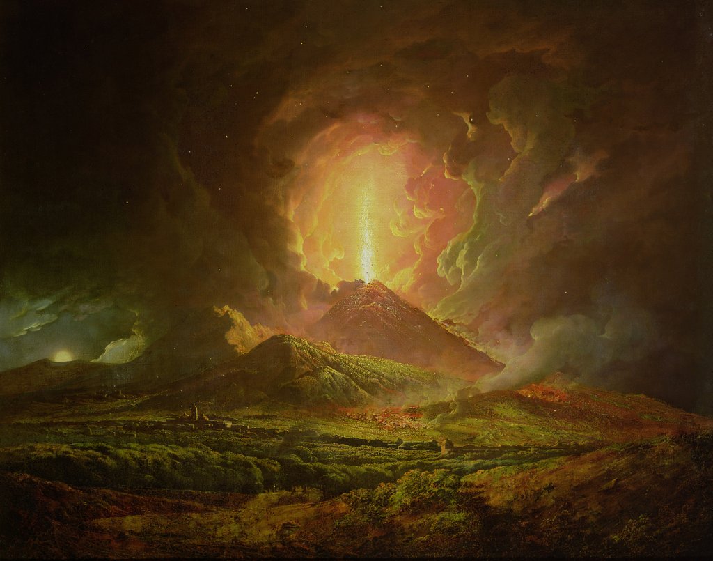 Detail of An Eruption of Vesuvius, seen from Portici, c.1774-6 by Joseph Wright of Derby