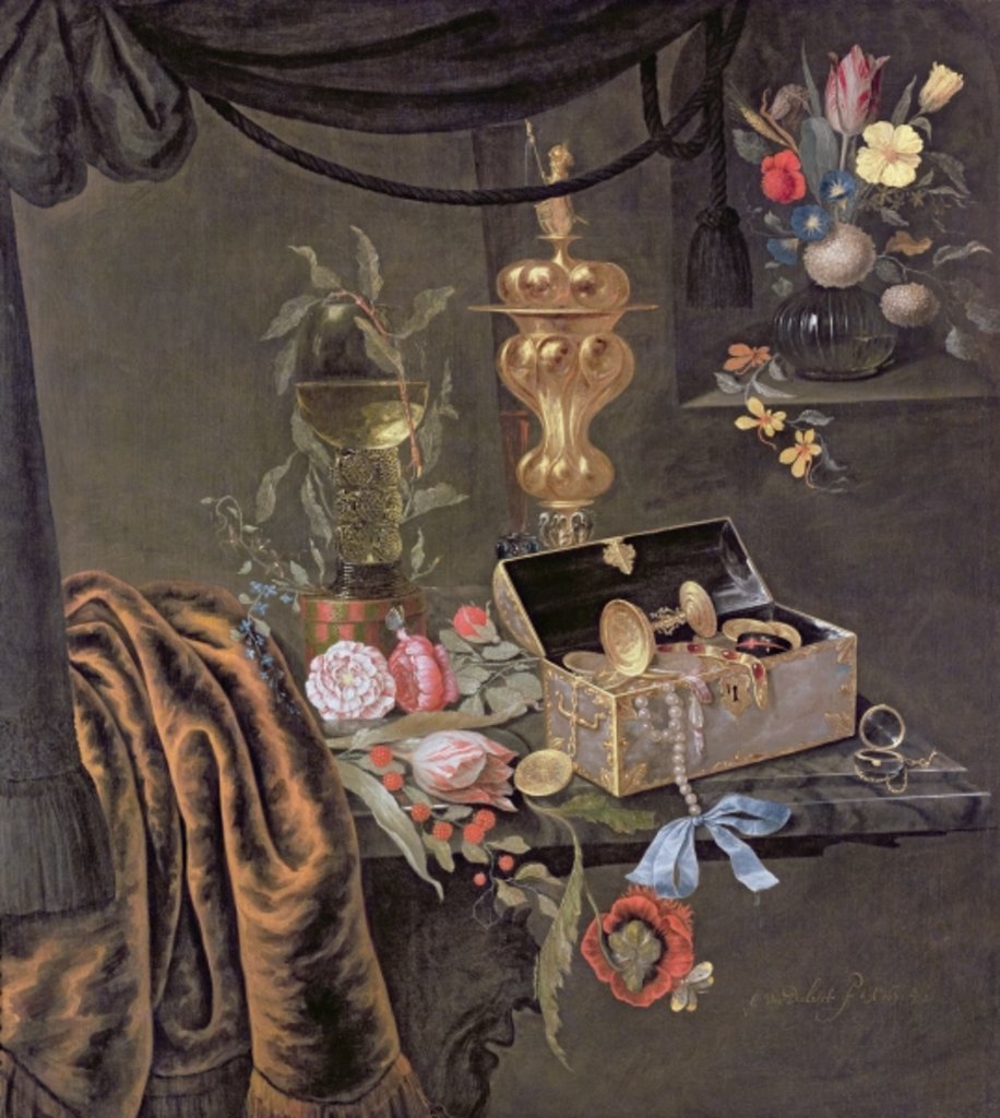 Detail of Still Life by Christiaen van Dielaert
