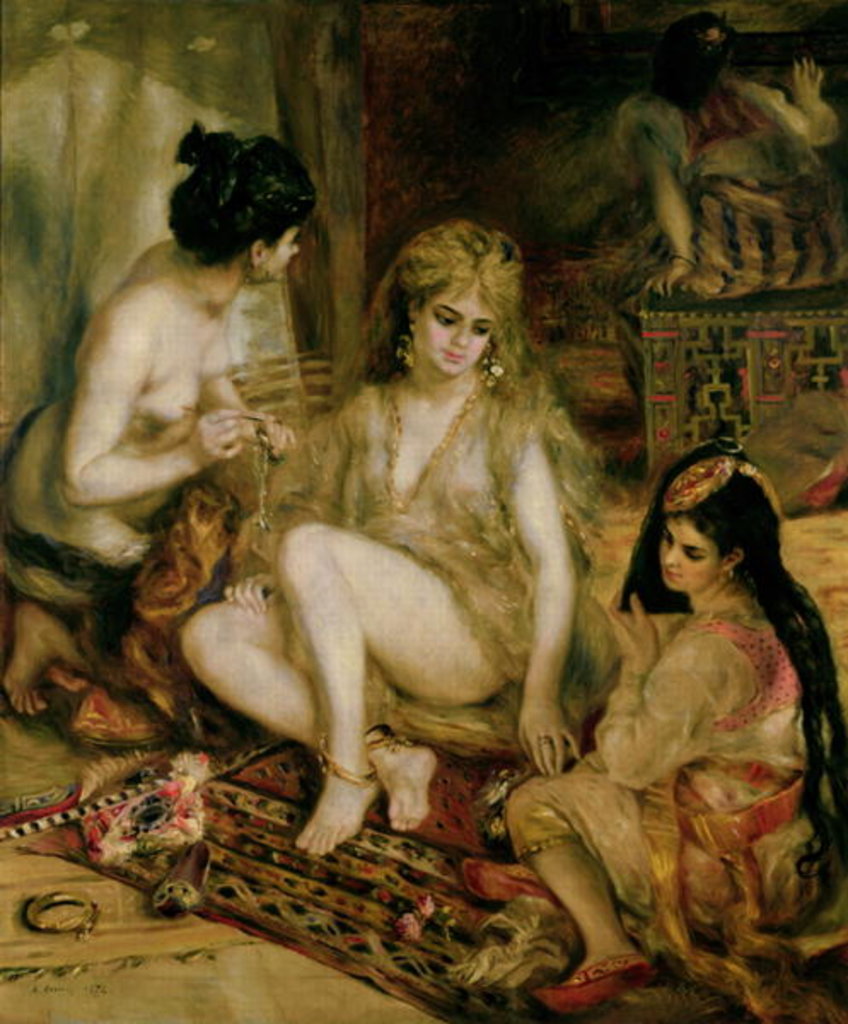 Detail of Interior of a Harem in Montmartre, Parisian women dressed as Algerians, 1872 by Pierre Auguste Renoir