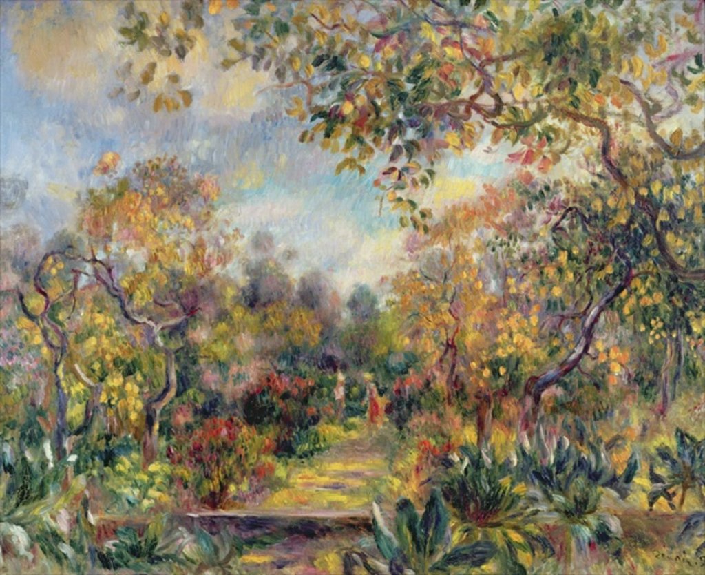 Detail of Landscape at Beaulieu, c.1893 by Pierre Auguste Renoir