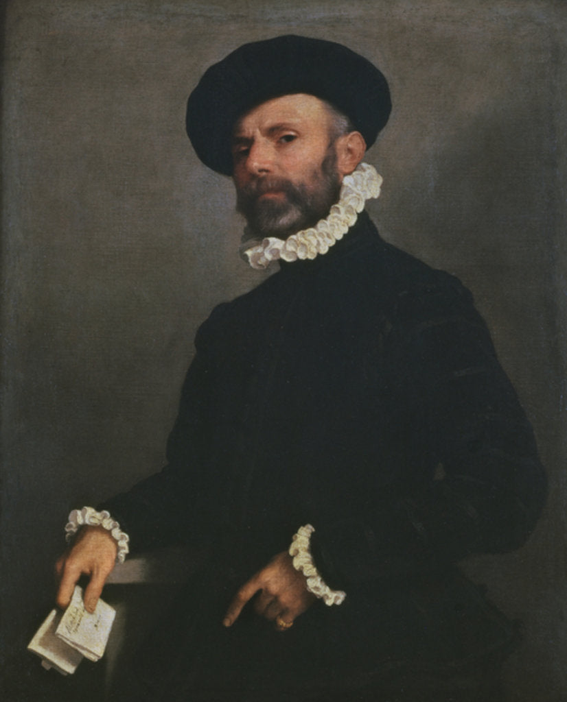 Detail of Portrait of a Man holding a Letter, c.1570 by Giovanni Battista Moroni